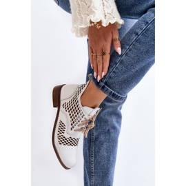Zazoo 2704 Bottes Ajourées En Cuir, Blanc blanche 5