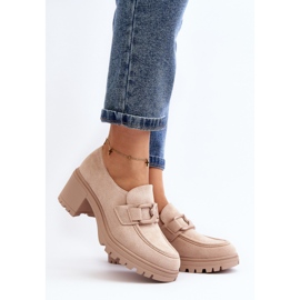 Vinceza Chaussures en daim Finley beiges à talons hauts massifs 2