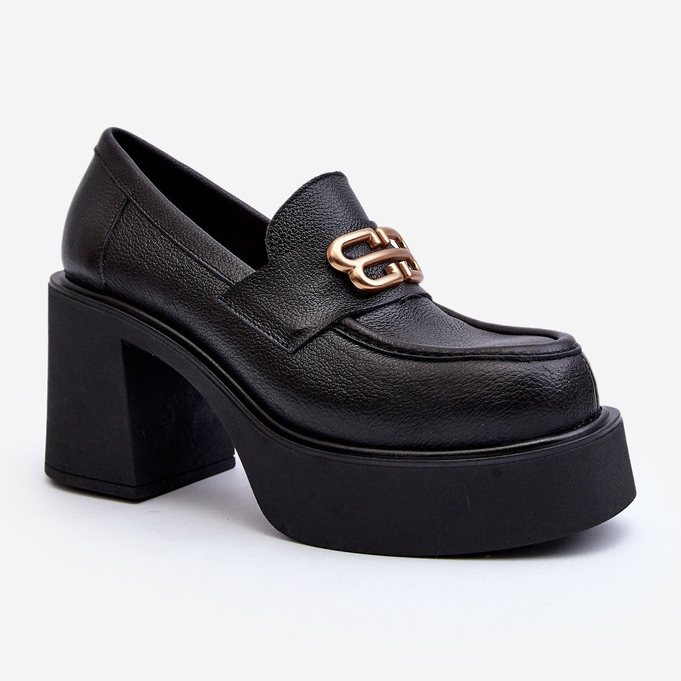 Zazoo 20170 Chaussures en cuir à talon haut pour femme, noir 2