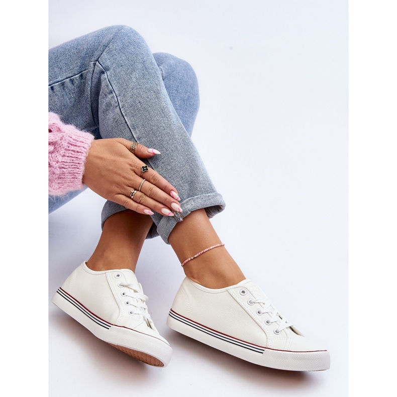 Baskets En Cuir Écologique Pour Femme Blanc Lirean 1