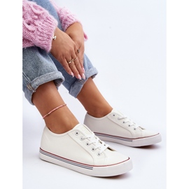 Baskets En Cuir Écologique Pour Femme Blanc Lirean 2