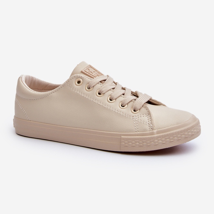 Baskets classiques nouées en cuir pour femme Beige Misima 2