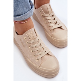 Baskets Femme En Tissu Beige Staneva 1