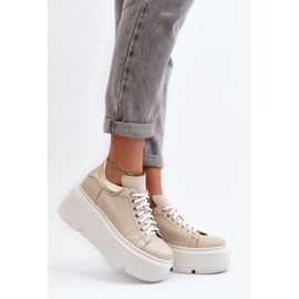 Zazoo 10165 Chaussures de sport pour femmes sur une plateforme massive, beige 1 Zazoo 10165 Chaussures de sport pour femmes sur une plateforme massive, beige 1