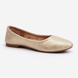 Ballerines classiques en cuir doré Stacee d'or 1