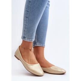 Ballerines classiques en cuir doré Stacee d'or 2