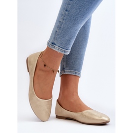 Ballerines classiques en cuir doré Stacee d'or 3