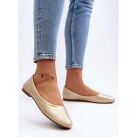 Ballerines classiques en cuir doré Stacee d'or 4