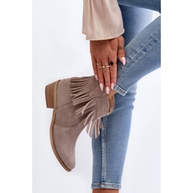 Zazoo Bottines Femme 3430 en Daim à Franges Cappucino beige 6