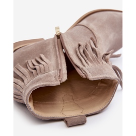 Zazoo Bottines Femme 3430 en Daim à Franges Cappucino beige 8