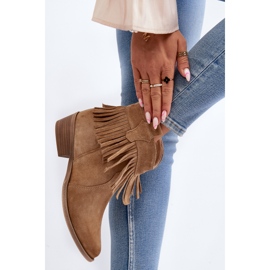 Zazoo 3430 Bottes Femme En Daim Avec Franges, Beige 7