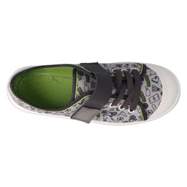 Befado chaussons enfant avec velcro 351Y028 gris/vert 3