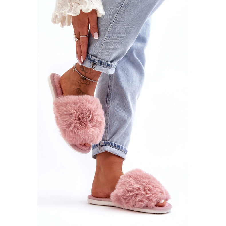 Chaussons femme avec fourrure, rose Vienitta 2