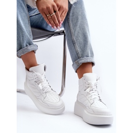 Zazoo 3392/X Chaussures de Sport en Cuir pour Femme sur Plateforme, Blanc blanche 1