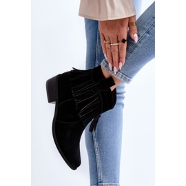 Zazoo 3430 Bottes en daim avec franges pour femme, noir le noir 4