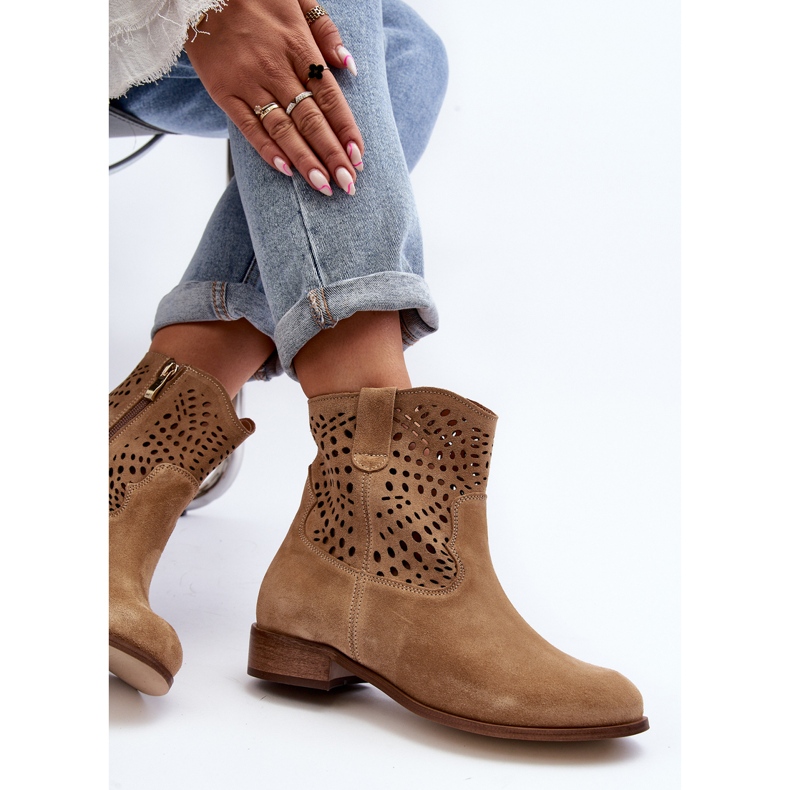 Bottines Ajourées Femme Lewski Shoes 3301/2 Beige 1
