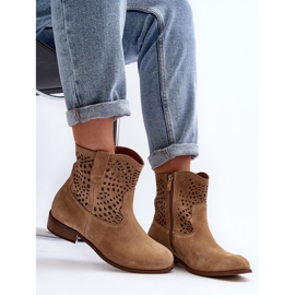 Bottines Ajourées Femme Lewski Shoes 3301/2 Beige 2