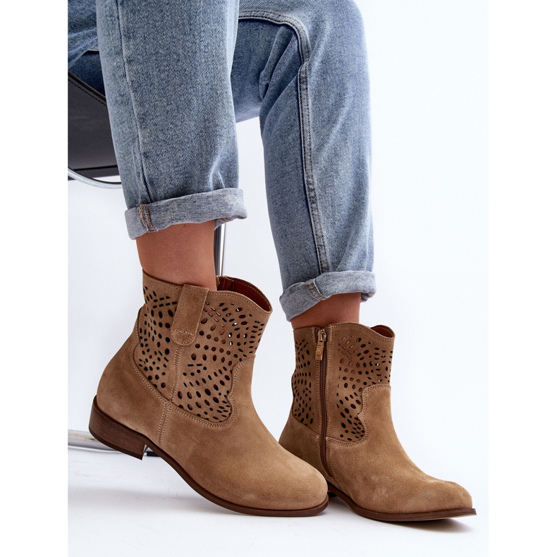 Bottines Ajourées Femme Lewski Shoes 3301/2 Beige 2