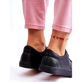 News Les baskets noires classiques liées au cuir féminine 4