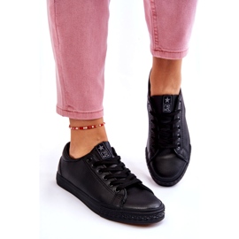 News Les baskets noires classiques liées au cuir féminine 5