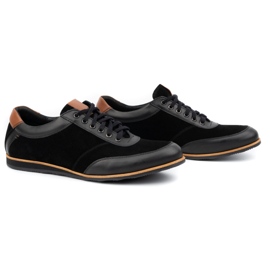Olivier Chaussures en cuir pour hommes 7007KB noir 2