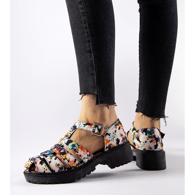 Sandales Oaks massives noires à motifs le noir 1