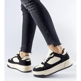 Baskets plateforme Pomona noires et blanches le noir 1