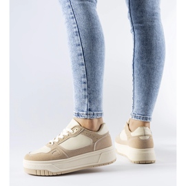 Baskets plateforme Pomona beige clair 1