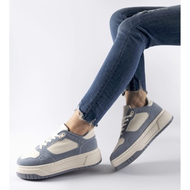 Baskets plateforme Pomona bleues et blanches 1
