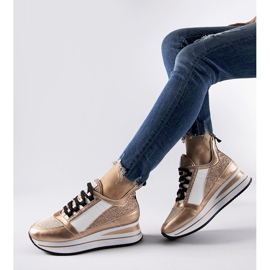 Baskets à paillettes dorées sur la plateforme Marce d'or 1