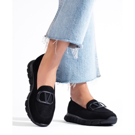 Mocassins plateforme daim femme Vinceza noir le noir 2