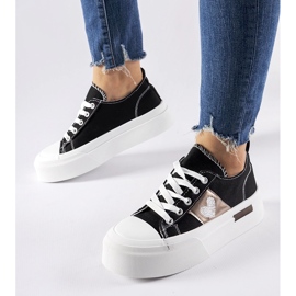 Baskets à plateforme Lawton noires et argentées 2