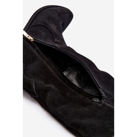 Zazoo 3427 Bottes de cowboy en daim pour femme Noir le noir 8