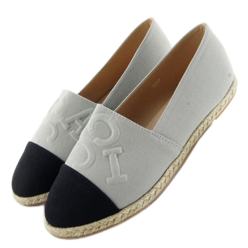 Esapdryles lettres en relief T267 Gris noir 1