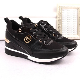 Chaussures compensées noires pour femmes eVento 21PB35-4001 1