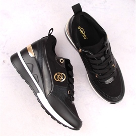 Chaussures compensées noires pour femmes eVento 21PB35-4001 2