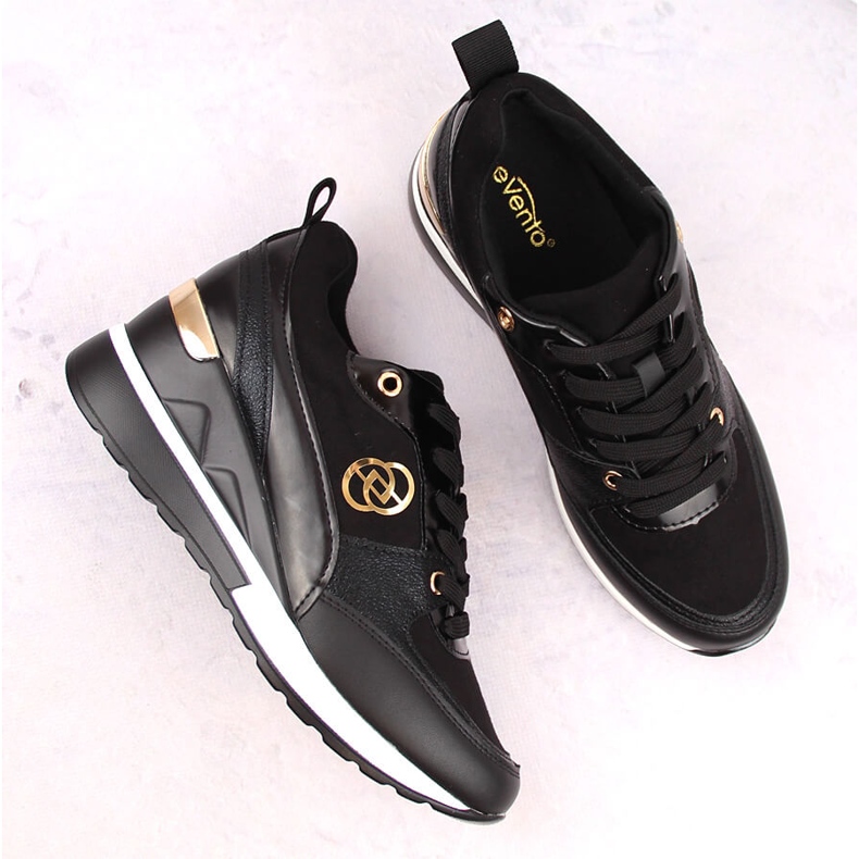 Chaussures compensées noires pour femmes eVento 21PB35-4001 2