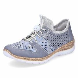 Chaussures femme ajourées bleues Rieker N4255-12 19