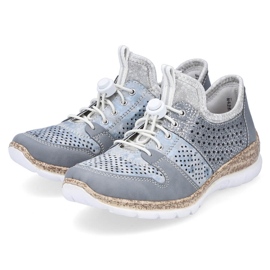 Chaussures femme ajourées bleues Rieker N4255-12 4