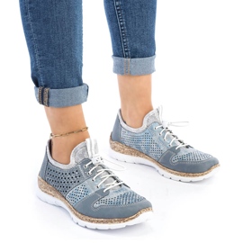 Chaussures femme ajourées bleues Rieker N4255-12 6