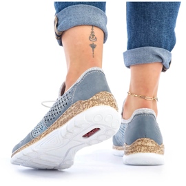 Chaussures femme ajourées bleues Rieker N4255-12 9