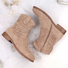 Bottines en daim de S.Barski W OLI243, beige 6