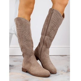 Bottines S.Barski W OLI245 en daim beige 1
