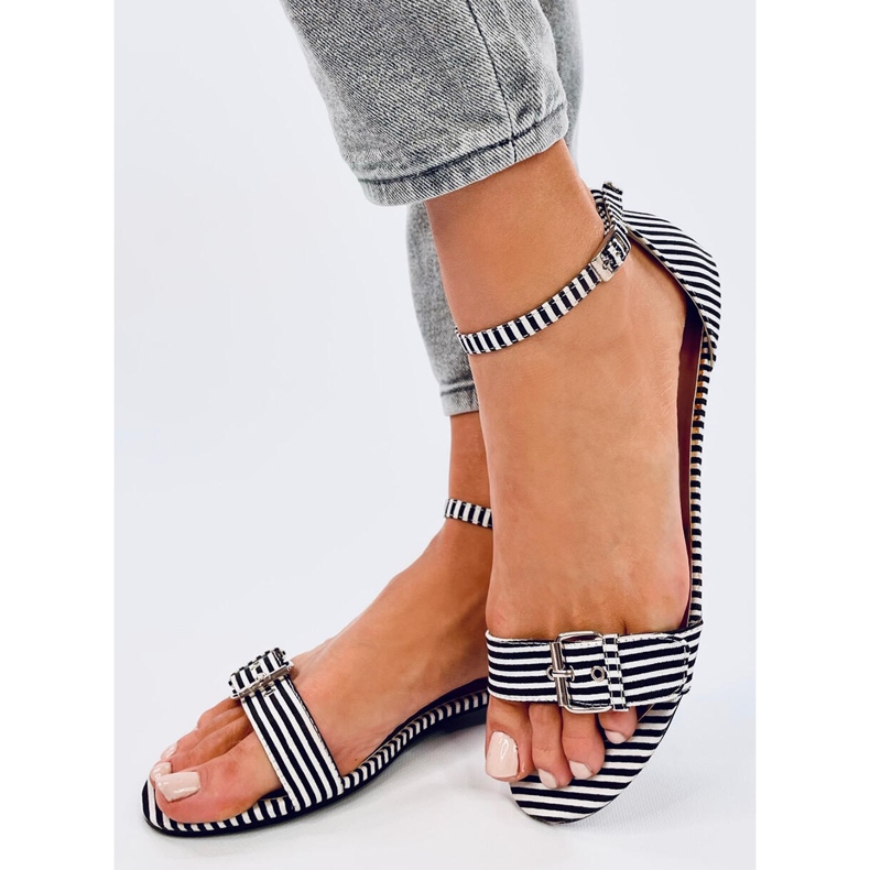 Sandales rayées Ditty Black - 2ème qualité blanc 2