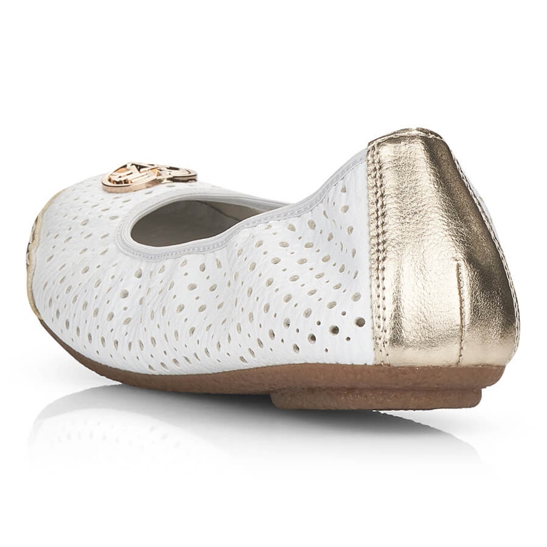 Ballerines femme blanches ajourées Rieker 41459-80 1