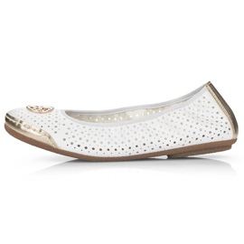 Ballerines femme blanches ajourées Rieker 41459-80 3