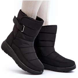 J. Star Bottes de neige isolées par velcro pour femmes noires Jawora le noir 4