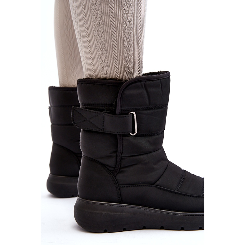 J. Star Bottes de neige isolées par velcro pour femmes noires Jawora le noir 3