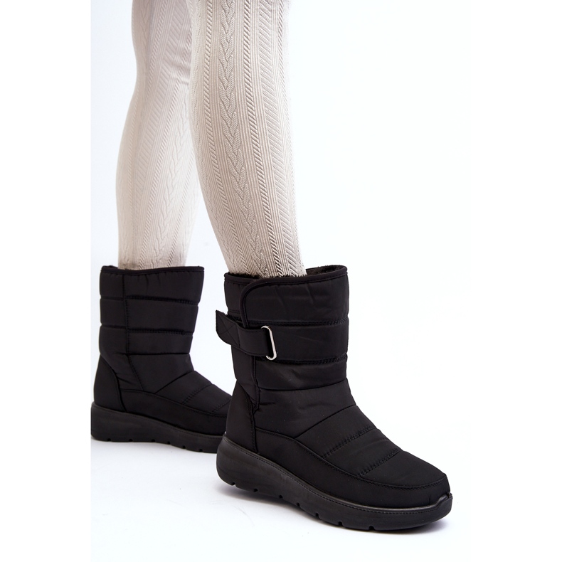 J. Star Bottes de neige isolées par velcro pour femmes noires Jawora le noir 1