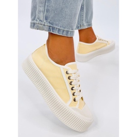 Baskets compensées femme Dors Jaune 4